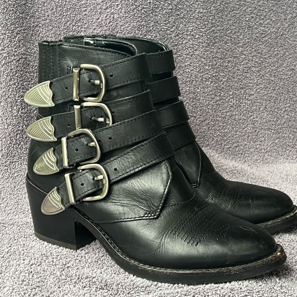 tony bianco frenchie bootie in jetta black polish Women Size 5